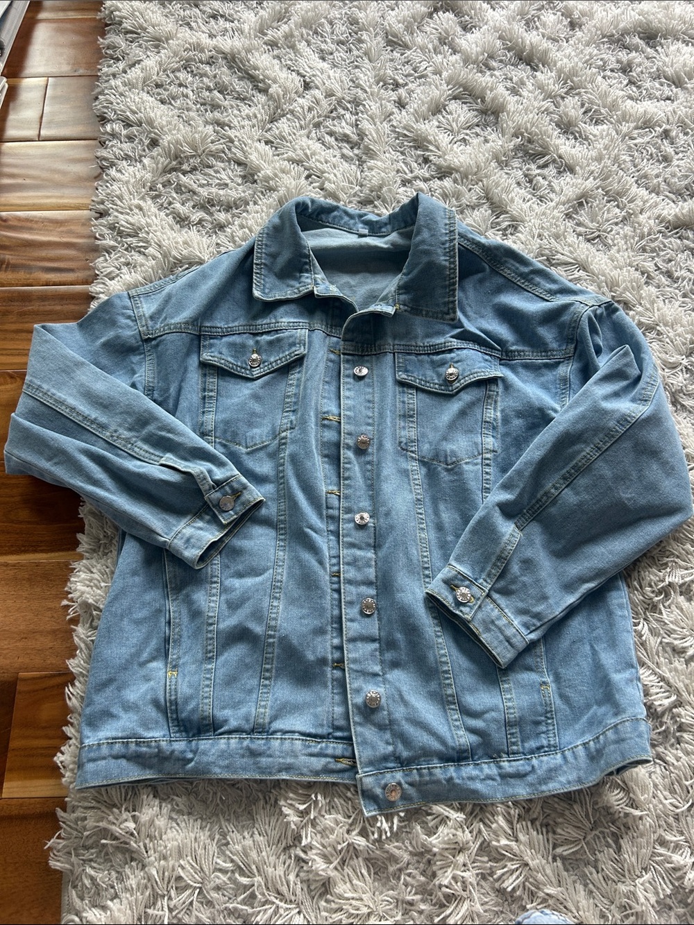 Oversized Light Wash Denim Jacket